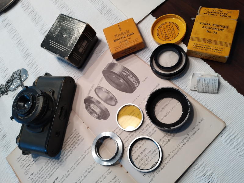 Kodak 35 Series VI adapter rings, filters, hoods
